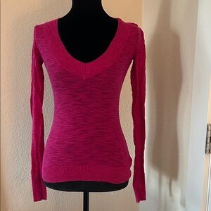 Express Pink V-Neck Sweater